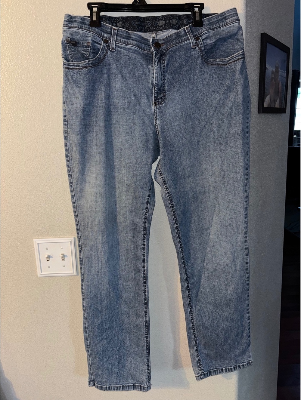 Lee Comfort Waistband Jeans Womens 18 (No Tag) Light Wash Straight Inseam 30